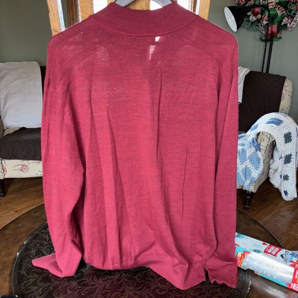 Cutter & Buck Sweater Mens XL Red 1/4 Quarter-Zip Long Sleeve 100% Cotton - Picture 4 of 5